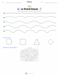 Aperçu de la feuille de travail imprimable Le Grand Canyon