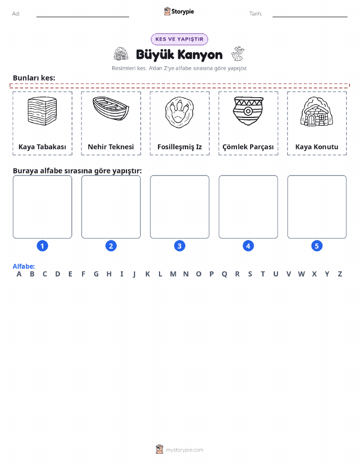 Kes & Yapıştır Alfabe