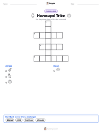 Havasupai Tribe printable worksheet preview
