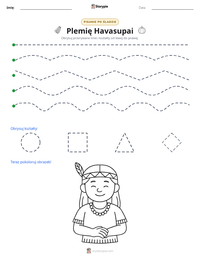 Podgląd drukowalnego arkusza ćwiczeń Plemię Havasupai