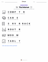 The Internet printable worksheet preview