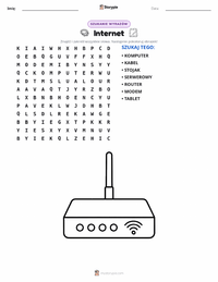 Podgląd drukowalnego arkusza ćwiczeń Internet