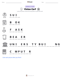 Vinton Cerf printable worksheet preview