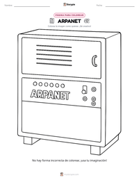 Página para colorear de ARPANET para niños