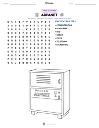 Vista previa de la hoja de trabajo imprimible de ARPANET