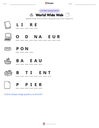 Aperçu de la feuille de travail imprimable World Wide Web