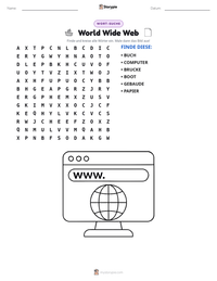 World Wide Web druckbare Arbeitsblatt Vorschau