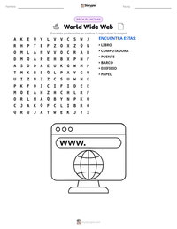 Vista previa de la hoja de trabajo imprimible de World Wide Web