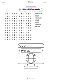 World Wide Web afdrukbare werkblad voorbeeld