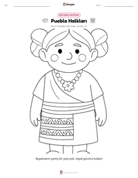 Pueblo Halkları yazdırılabilir çalışma sayfası önizlemesi