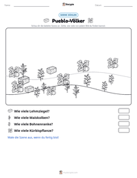 Pueblo-Völker druckbare Arbeitsblatt Vorschau
