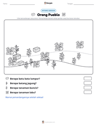 Prabaca lembar kerja cetak Orang Pueblo