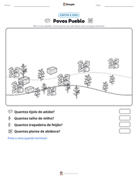 Prévia da folha de atividades imprimível Povos Pueblo