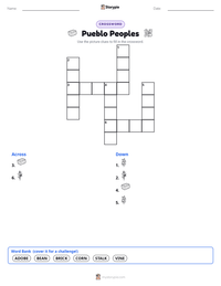 Pueblo Peoples printable worksheet preview