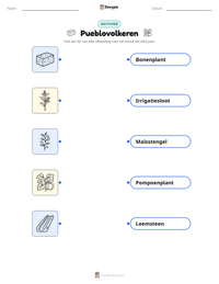 Pueblovolkeren afdrukbare werkblad voorbeeld