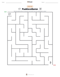 Pueblovolkeren afdrukbare werkblad voorbeeld