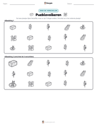 Pueblovolkeren afdrukbare werkblad voorbeeld
