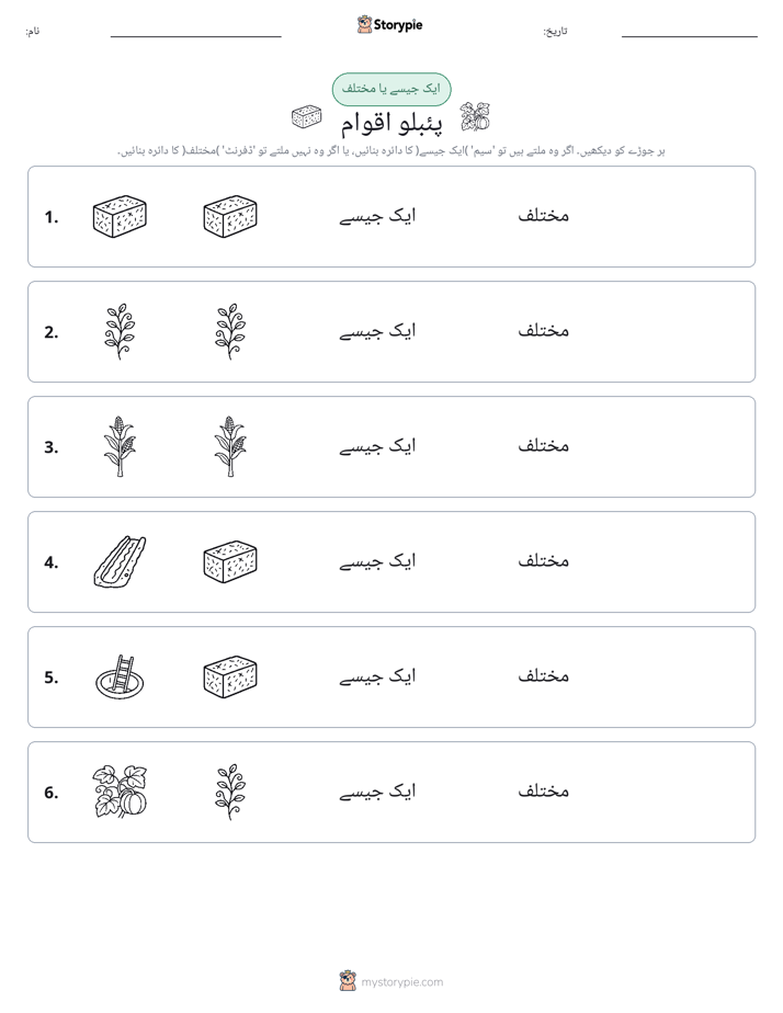 ایک جیسا یا مختلف
