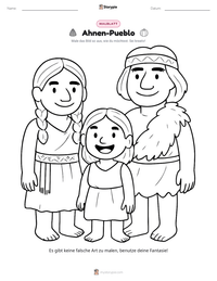 Ahnen-Pueblo druckbare Arbeitsblatt Vorschau