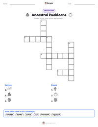 Ancestral Puebloans printable worksheet preview