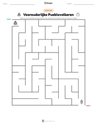 Voorouderlijke Pueblovolkeren afdrukbare werkblad voorbeeld
