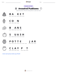 Ancestral Puebloans printable worksheet preview