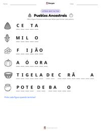 Prévia da folha de atividades imprimível Pueblos Ancestrais