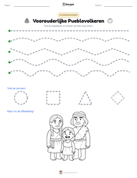 Voorouderlijke Pueblovolkeren afdrukbare werkblad voorbeeld
