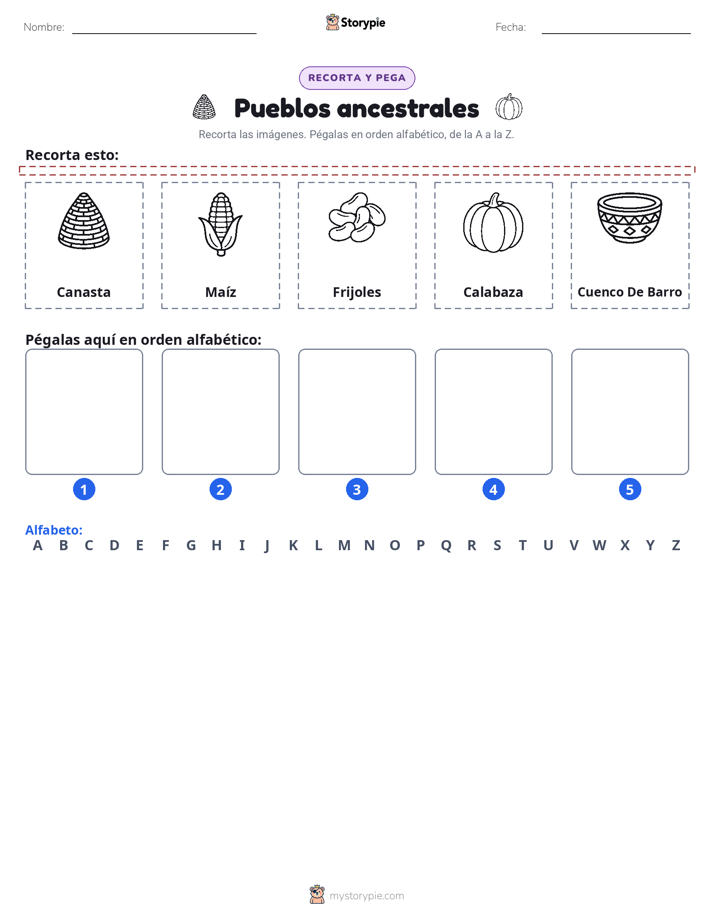 Cortar y Pegar el Alfabeto