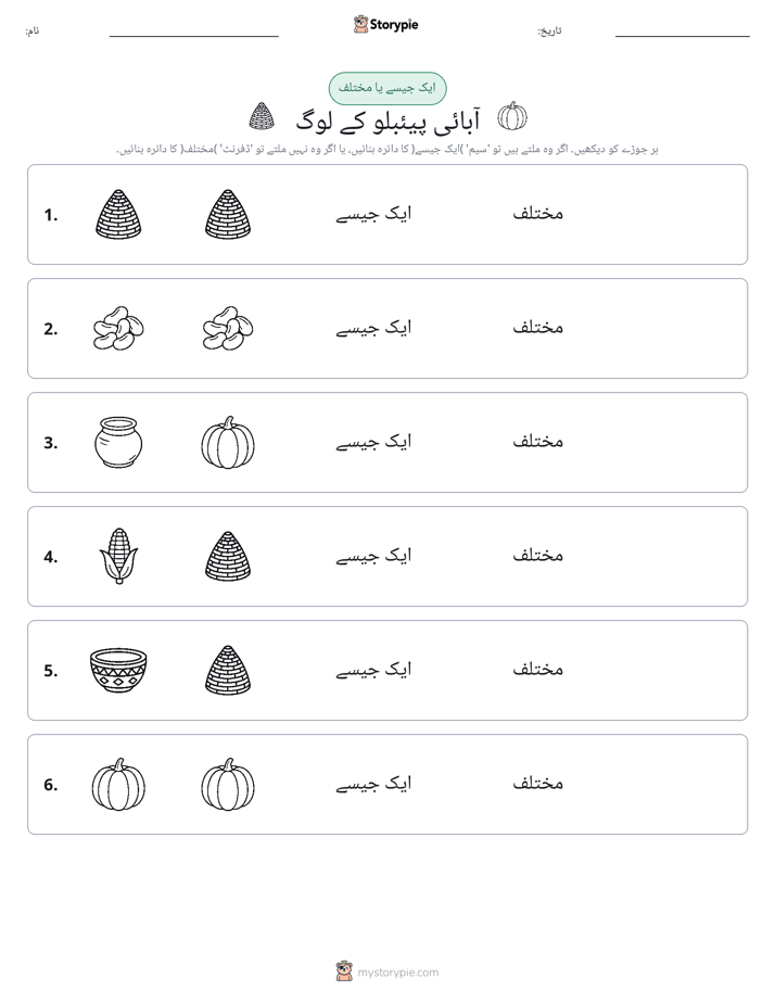 ایک جیسا یا مختلف