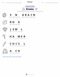 Erosion printable worksheet preview