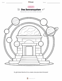 Das Sonnensystem Malvorlage für Kinder
