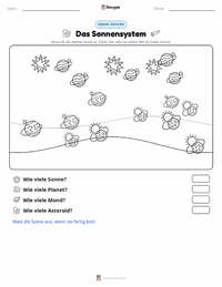 Das Sonnensystem druckbare Arbeitsblatt Vorschau