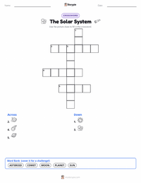 The Solar System printable worksheet preview