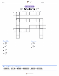 Prabaca lembar kerja cetak Tata Surya