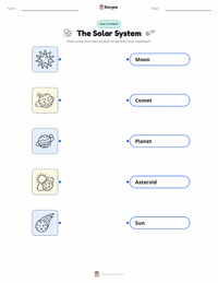 The Solar System printable worksheet for kids