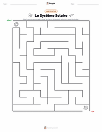 Aperçu de la feuille de travail imprimable Le Système Solaire