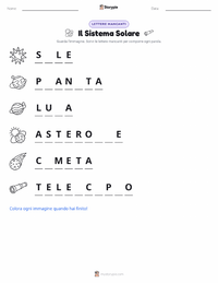 Anteprima della scheda stampabile di Il Sistema Solare