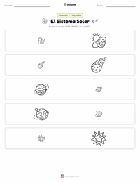 Vista previa de la hoja de trabajo imprimible de El Sistema Solar