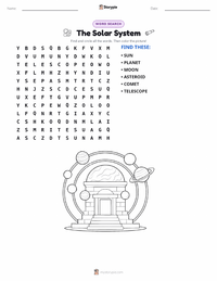 The Solar System printable worksheet preview