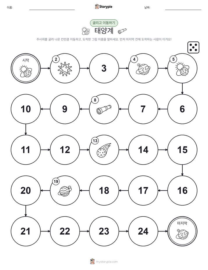 주사위 굴리고 이동하기 게임