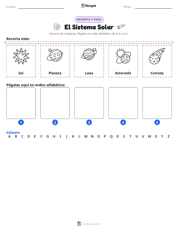 Cortar y Pegar el Alfabeto