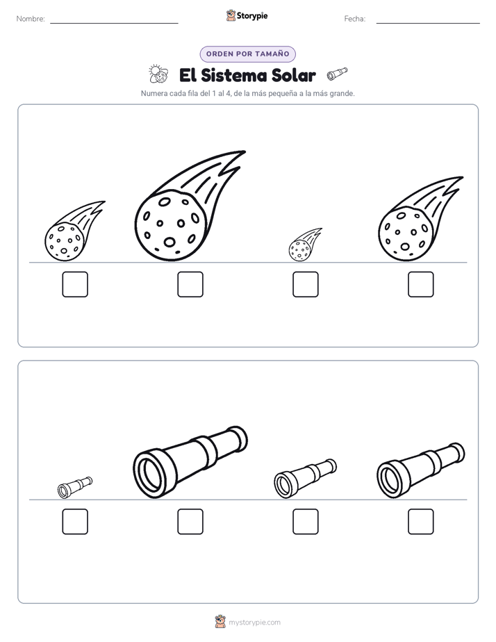 Orden de Tamaños