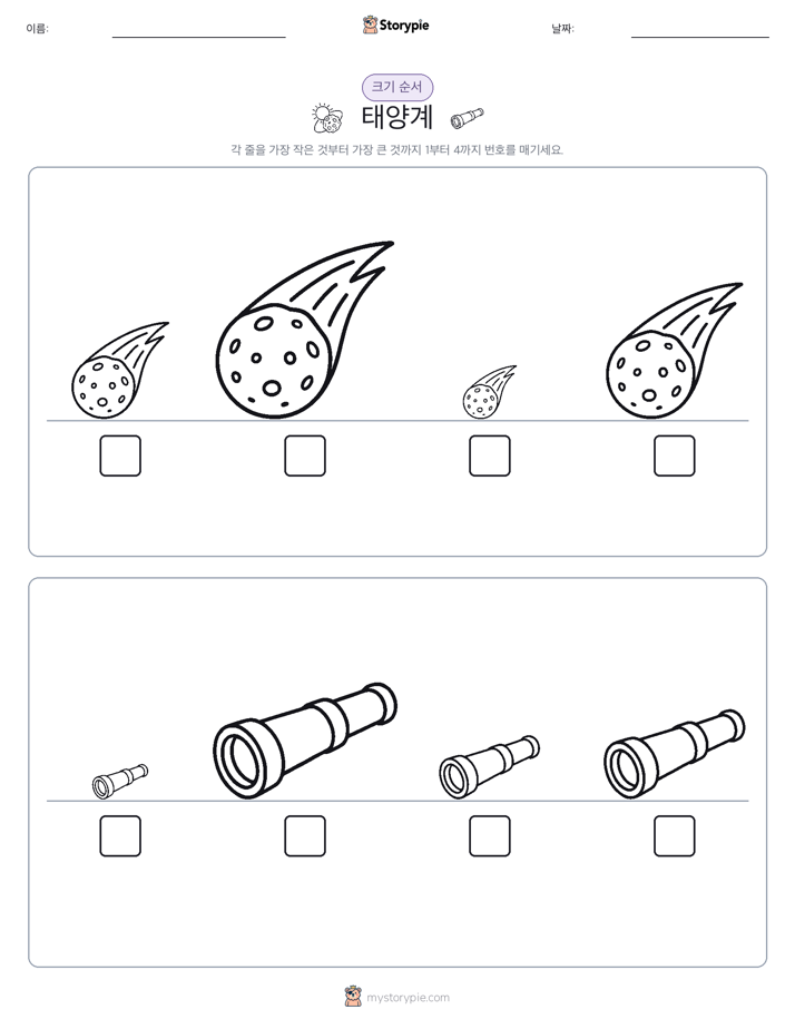 크기 순서