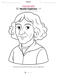 Página para colorear de Nicolás Copérnico para niños