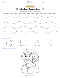 Nicolaus Copernicus afdrukbare werkblad voorbeeld