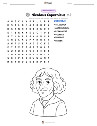Nicolaus Copernicus afdrukbare werkblad voorbeeld