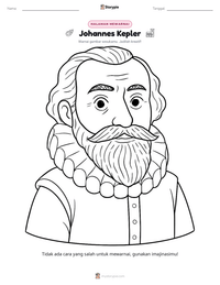 Prabaca lembar kerja cetak Johannes Kepler
