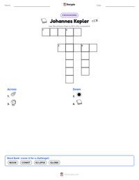 Johannes Kepler printable worksheet preview
