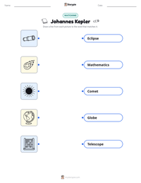 Johannes Kepler printable worksheet for kids